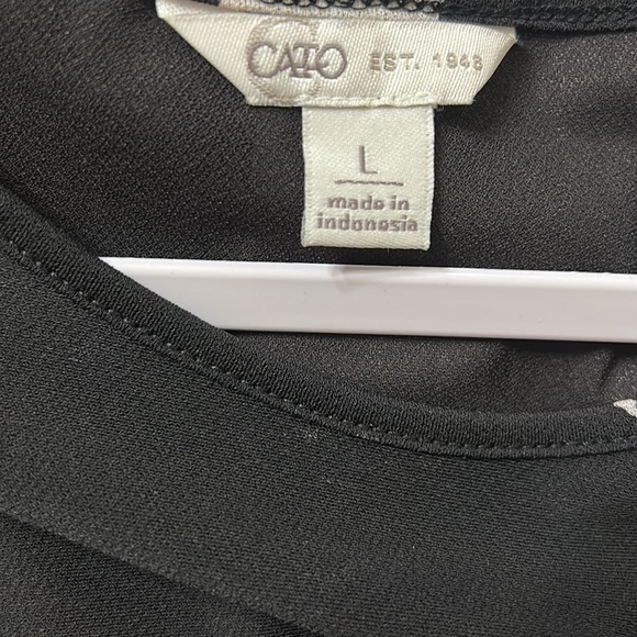 Cato Black and Cream Floral Blouse L - Picture 3 of 5